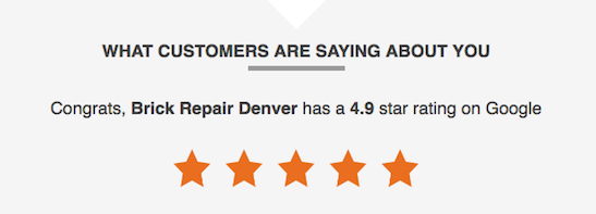 brick repair denver google five star reviews image from our gmb account